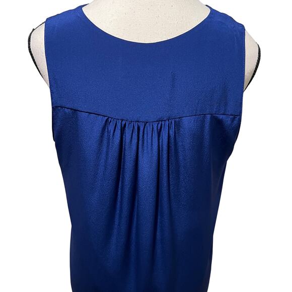 Amanda Uprichared Michaela Lace Up Silk Shift Dress Deep Royal Blue Size S - Picture 7 of 14